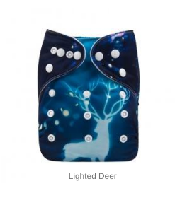 AlvaBaby Lighted Deer, pocketblöja med självlysande ren mot blå bagrund